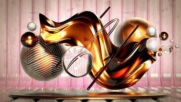 Peinture murale Abstraction dorée