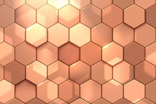 Peinture murale Hexagone doré