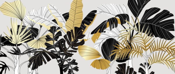 Peinture murale Feuilles luxueuses