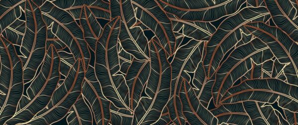 Peinture murale Feuille Ligne
