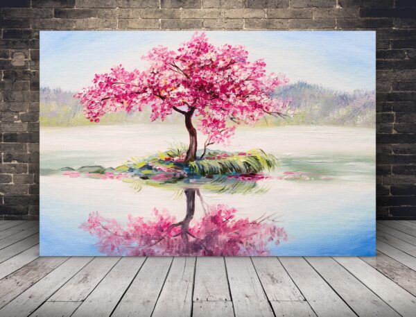 Une image d'un cerisier en fleurs