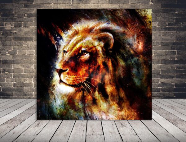 Une image d'un portrait d'un lion