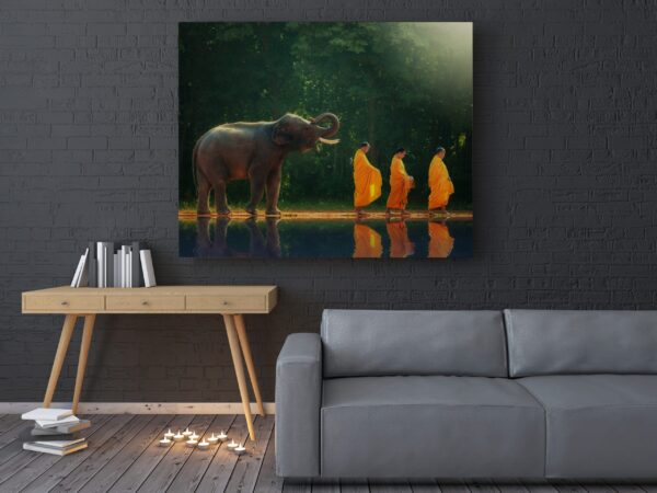 Image de moines et d'éléphants – Image 3
