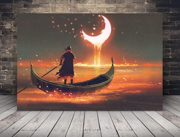 Image de l'homme dans le bateau