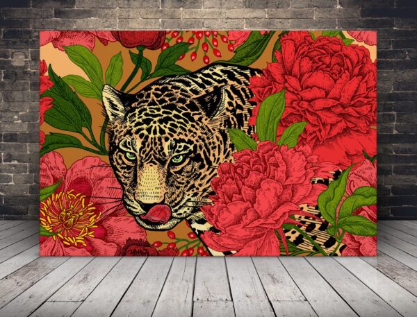 Image de Jaguar et de fleurs