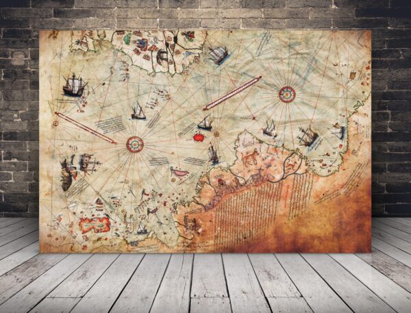 Une image d'une carte avec des navires