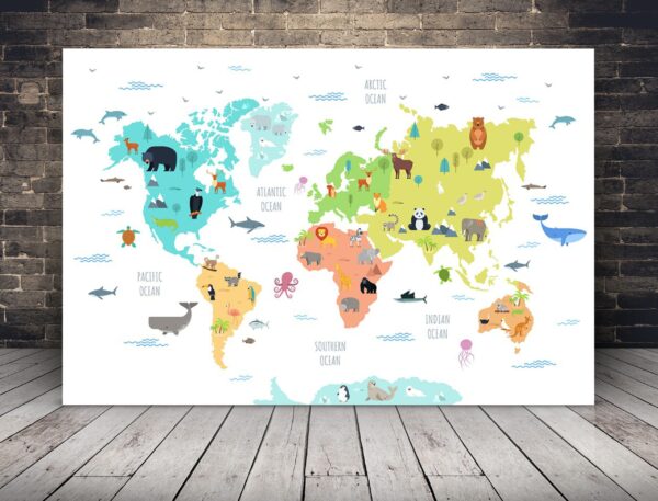 Une image d'une carte du monde pour les enfants