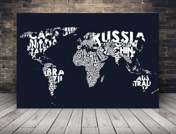Image d'une carte du monde noire