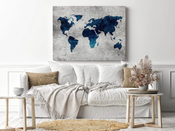 Une image d'une carte du monde bleue – Image 3