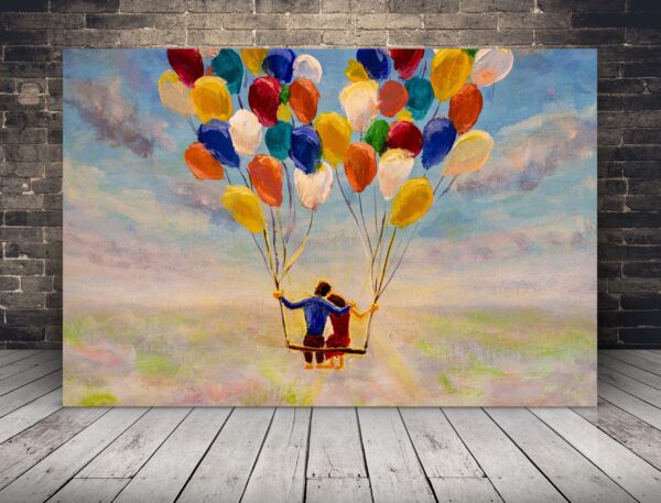 Image du vol en montgolfière de la Saint-Valentin