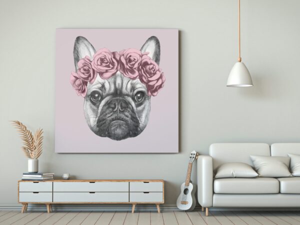 Une image d'un chien avec des fleurs – Image 3