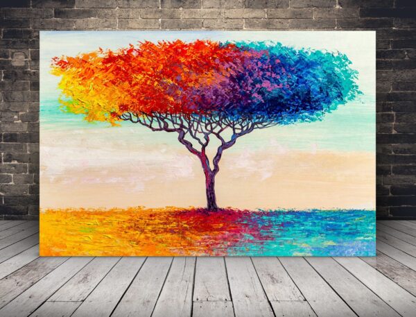 Une image d'un arbre coloré abstrait