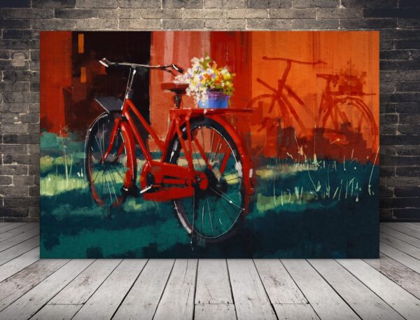 Une image d'un vélo rouge
