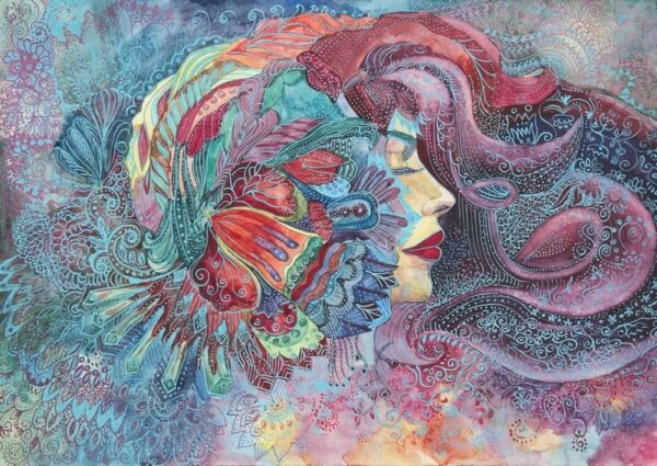 Image d'une tête de femme illustrée – Image 2