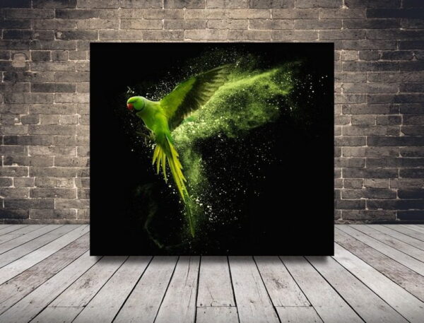 Une image d'un oiseau vert