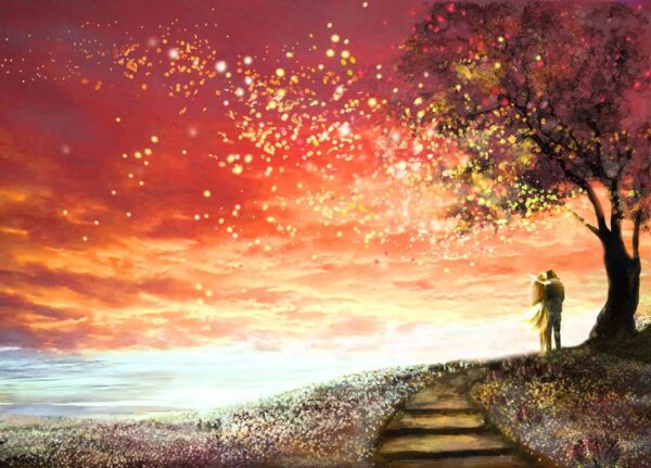 L'image des amoureux sur fond de soleil – Image 2