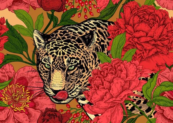 Image de Jaguar et de fleurs – Image 2