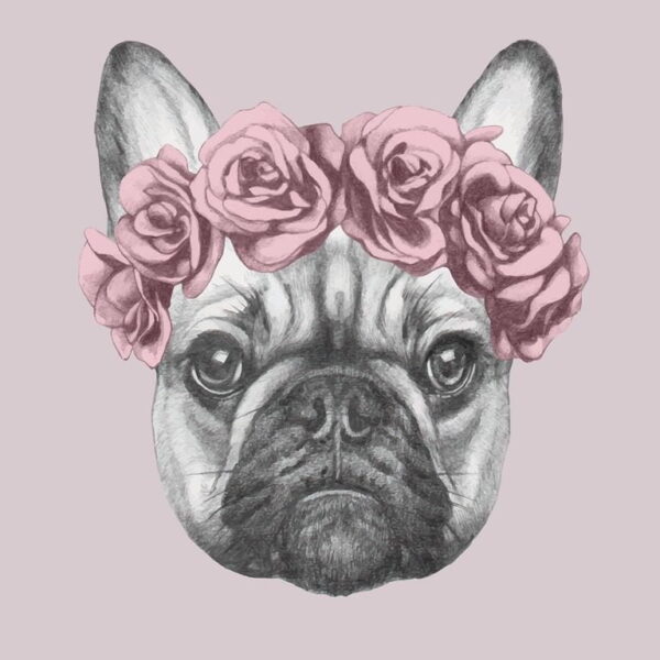 Une image d'un chien avec des fleurs – Image 2