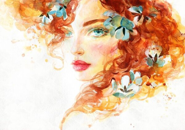 Une image du visage d'une femme en fleurs – Image 2