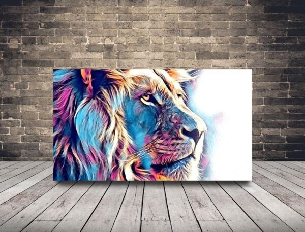 Une image d'un lion coloré
