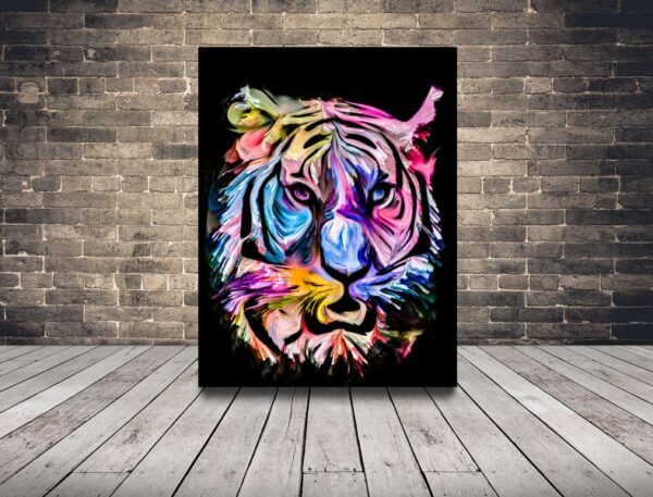 Une image d'un tigre coloré