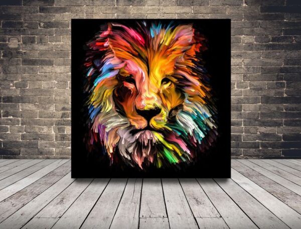 Image d'un lion coloré