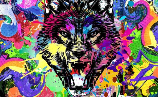 Image de loup graffiti – Image 2