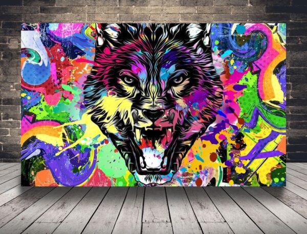 Image de loup graffiti