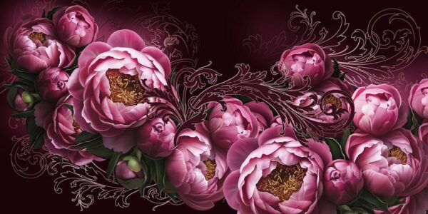 Image de pivoines sur le mur – Image 2