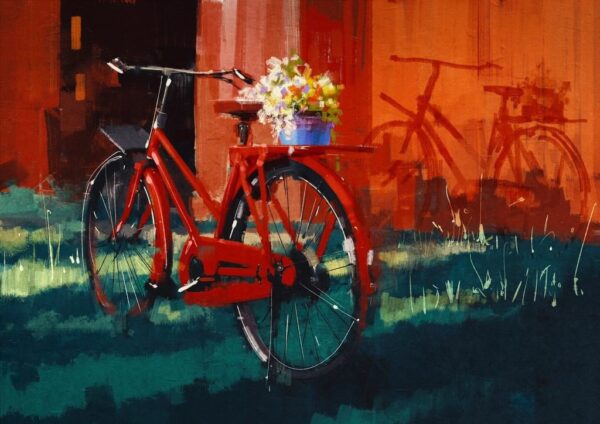 Une image d'un vélo rouge – Image 2