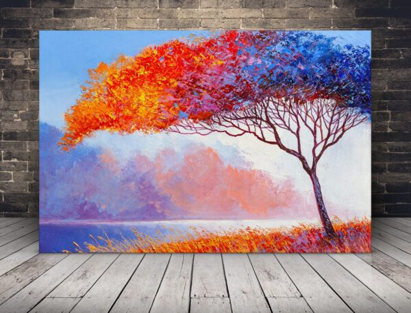 Une image d'un arbre abstrait coloré