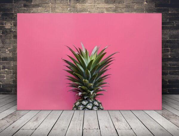 Image d'ananas sur fond rose