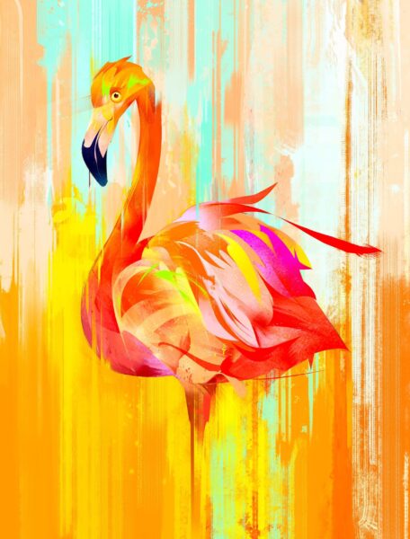 Image de flamant rose aquarelle – Image 2