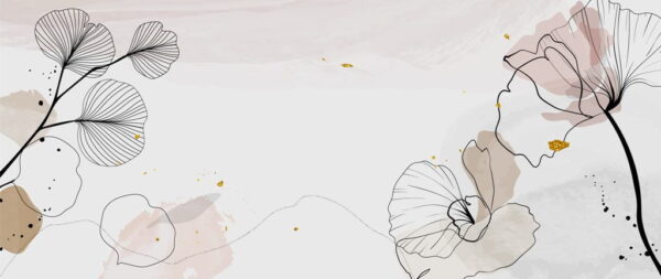 Papier Peint Fleurs Peintes Au Trait