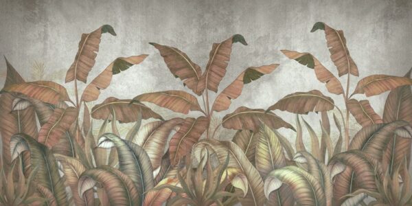 Papier Peint Feuilles de Bananier Marron