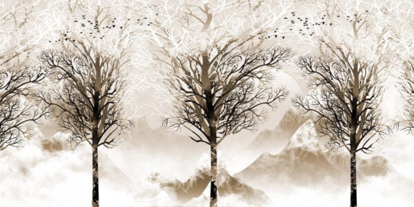Papier Peint Arbre Sombre Sans Feuilles