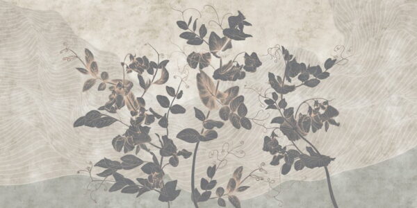 Papier Peint Dark Ivy en Gris