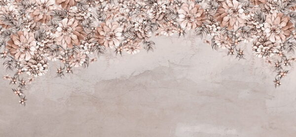 Papier Peint Pluie de Fleurs Brunes