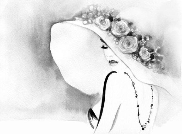 Papier Peint Fille au grand chapeau