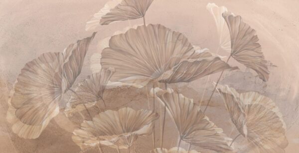 Papier Peint Feuilles Exotiques au Pastel