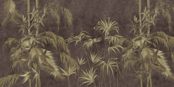 Papier Peint Plantes Exotiques Sur Fond Sombre