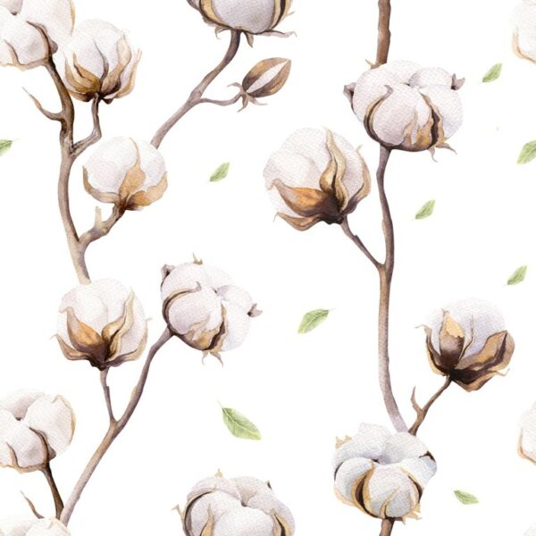 Papier Peint Brins De Fleurs De Coton