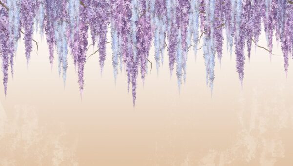 Papier Peint Guirlande de Fleurs Violettes