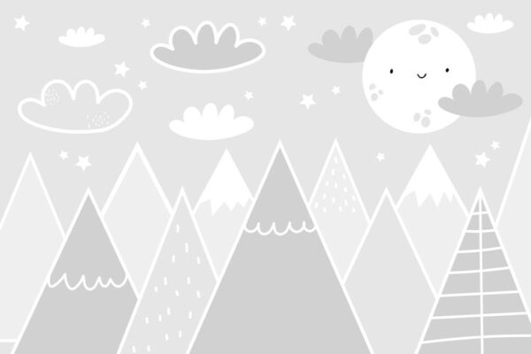 Papier Peint Montagnes au Soleil Pour Enfants
