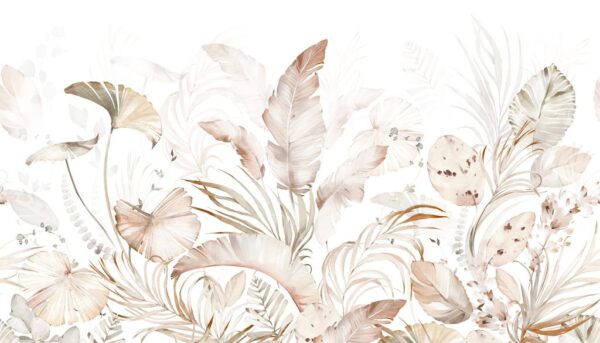 Papier Peint Feuilles Tropicales Brillantes