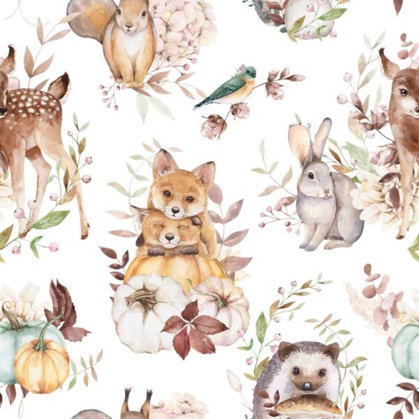 Papier Peint Animaux De La Forêt D'automne
