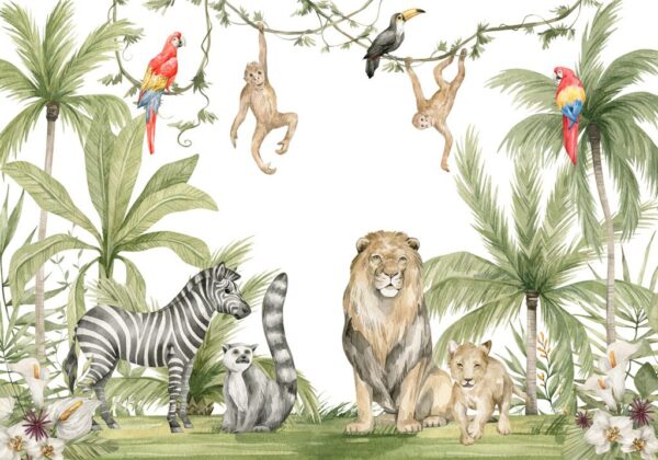 Papier Peint Animaux Sauvages Colorés