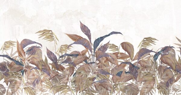 Papier Peint Feuilles Sur Fond Clair
