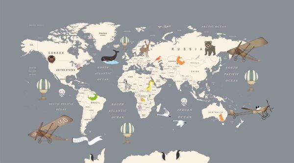 Paper Peint Carte Du Monde Pour Enfants