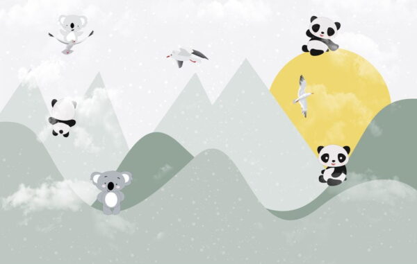 Papier Peint Ours à la Montagne Pour Enfants